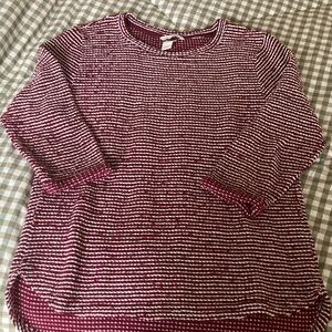 H&M Burgundy and White Striped Sweater